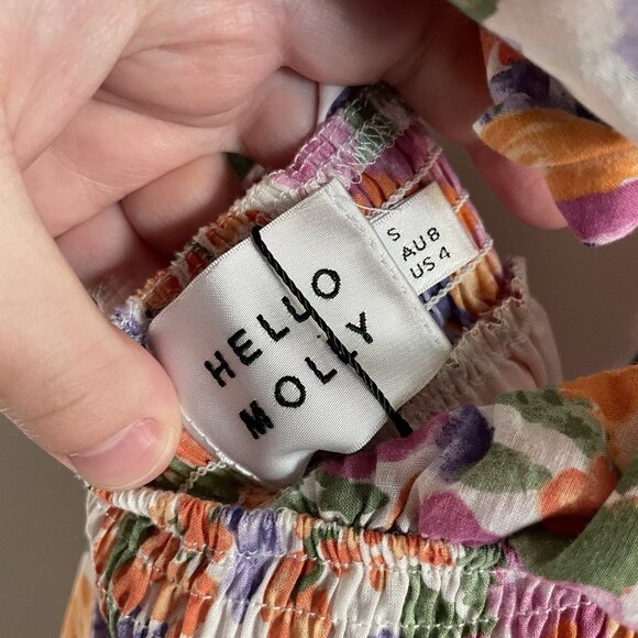 Hello Molly Women 4 Colorful Floral Swoon Over You Tiered Halter Mini Dress NWT - Picture 11 of 15